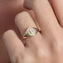Load image into Gallery viewer, New Square Cubic Zirconia Oval Signet Ring for women Fashion Jewelry Gold Rose Gold Color Unique Female Rings Wedding Party Ring