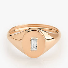 Load image into Gallery viewer, New Square Cubic Zirconia Oval Signet Ring for women Fashion Jewelry Gold Rose Gold Color Unique Female Rings Wedding Party Ring