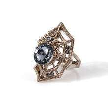 Load image into Gallery viewer, Retro Big CZ Stone Spider Signet Ring Blue Luxury Animal Wed Punk Ring For Female Cocktail Jewelry Bague Femme