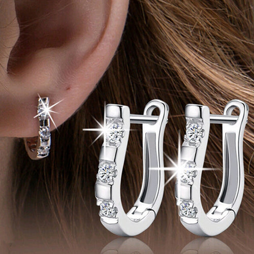 925 Sterling Silver Fashion ultra-small Ear Bone arc-shaped Ear Ring Mini U Shape Ear Buckle Simple Wild Trend Women Ear Jewelry