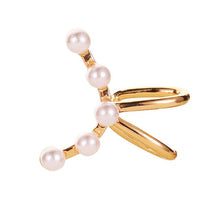 Load image into Gallery viewer, Korean version simple clip earrings without piercing fashion one word pearl ear clip arc single ear bone clip