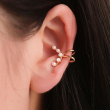 Load image into Gallery viewer, 1Pc Arc Shaped Faux Pearl Ear Cuff Clip On Earring Women Non Piercing Jewelry