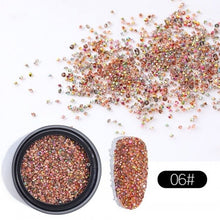 Load image into Gallery viewer, 1 Box Ab Clear Tiny Mini Nails Rhinestone Micro Diamond 3D Nail Art Glitter Rhinestones Decorations Crystal Nails Accessory NR31