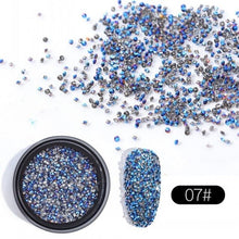 Load image into Gallery viewer, 1 Box Ab Clear Tiny Mini Nails Rhinestone Micro Diamond 3D Nail Art Glitter Rhinestones Decorations Crystal Nails Accessory NR31