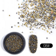 Load image into Gallery viewer, 1 Box Ab Clear Tiny Mini Nails Rhinestone Micro Diamond 3D Nail Art Glitter Rhinestones Decorations Crystal Nails Accessory NR31
