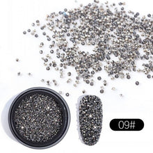Load image into Gallery viewer, 1 Box Ab Clear Tiny Mini Nails Rhinestone Micro Diamond 3D Nail Art Glitter Rhinestones Decorations Crystal Nails Accessory NR31