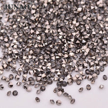 Load image into Gallery viewer, JUNAO 1.2mm Mini Gold Glass Rhinestone Glitter Micro Strass Diamond Tiny Crystal Stone Pixie Nail Art Decoration for DIY Crafts