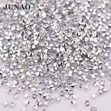 Load image into Gallery viewer, JUNAO 1.2mm Mini Gold Glass Rhinestone Glitter Micro Strass Diamond Tiny Crystal Stone Pixie Nail Art Decoration for DIY Crafts