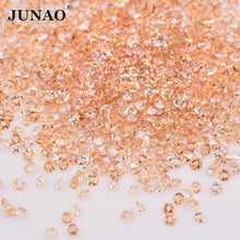 Load image into Gallery viewer, JUNAO 1.2mm Mini Gold Glass Rhinestone Glitter Micro Strass Diamond Tiny Crystal Stone Pixie Nail Art Decoration for DIY Crafts