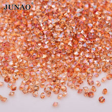Load image into Gallery viewer, JUNAO 1.2mm Mini Gold Glass Rhinestone Glitter Micro Strass Diamond Tiny Crystal Stone Pixie Nail Art Decoration for DIY Crafts