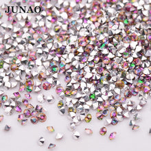 Load image into Gallery viewer, JUNAO 1.2mm Mini Gold Glass Rhinestone Glitter Micro Strass Diamond Tiny Crystal Stone Pixie Nail Art Decoration for DIY Crafts