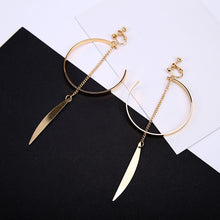Load image into Gallery viewer, Opened Circle Ear Cuff Clips Women Big Arc Pendant Long Clip on Earrings for Women Girls Cartilage Jewelry non Without Pierced