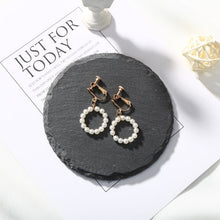 Load image into Gallery viewer, Opened Circle Ear Cuff Clips Women Big Arc Pendant Long Clip on Earrings for Women Girls Cartilage Jewelry non Without Pierced