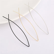 Load image into Gallery viewer, LNRRABC Europe And The United States Extremely Simple Fish Shaped Ear Line Long Copper Ear Wire Arc Geometric Earrings