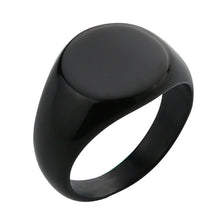 Load image into Gallery viewer, EdgLifU Men's Simple Round 13mm Band Ring Fashion Polished Seal Ring for Women Stainless steel Signet Rings Jewelry Engrave Logo